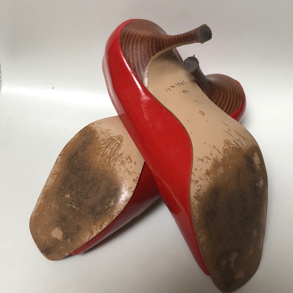 Hilary Radley red patent leather peep toe heel - Picture 5 of 6